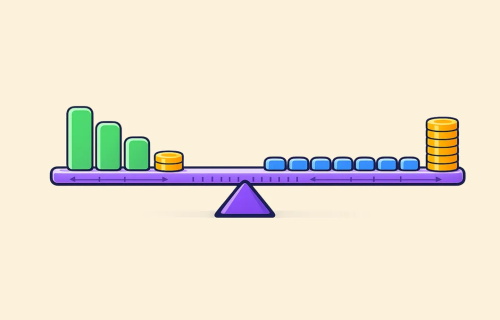  Balance scale illustration symbolizing auto purchase cost budgeting, showing the trade-off between total vehicle expenditure and personal capital.